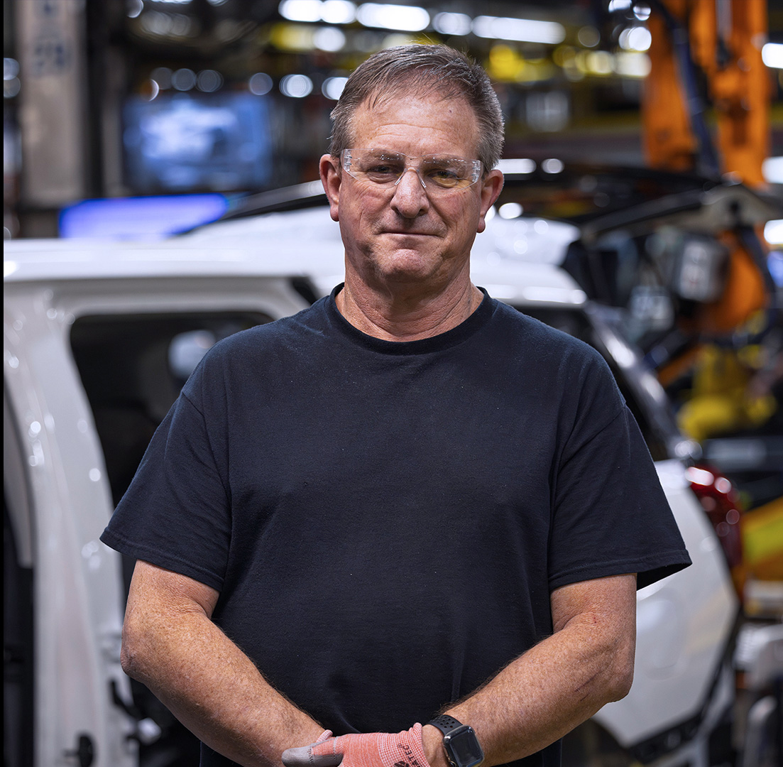 Tony recently celebrated 25 years with Ford. He’s a loving husband of 40 years and proud to have his son, daughter and son-in-law working alongside him at Kentucky Truck Plant while his wife and other daughter work at Ford’s nearby Louisville Assembly Plant. 